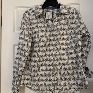 Style & Co. Men's Bicycle Print Casual Shirt - White and Black